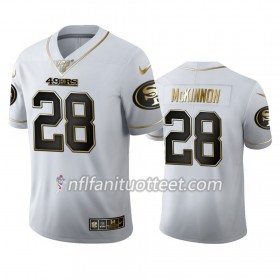 Miesten San Francisco 49ers NFL Pelipaita Jerick Mckinnon 28 Nike Valkoinen Golden Edition